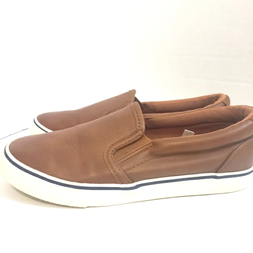 Cat & Jack Brown Slip-On Sneakers Sz:2 Big Boy
